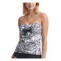 Dkny Printed Sweetheart Neck Bow-Front Convertible Uv Protection Tankini , XS by Vanessa Jane