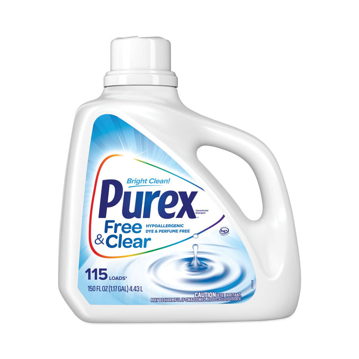 Purex Free and Clear Liquid Laundry Detergent, Unscented, 150 oz Bottle