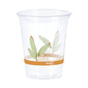 Dart Bare Eco-Forward RPET Cold Cups, 12 oz to 14 oz, Leaf Design, Clear, Squat, 50/Pack