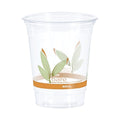 Dart Bare Eco-Forward RPET Cold Cups, 12 oz to 14 oz, Leaf Design, Clear, Squat, 50/Pack