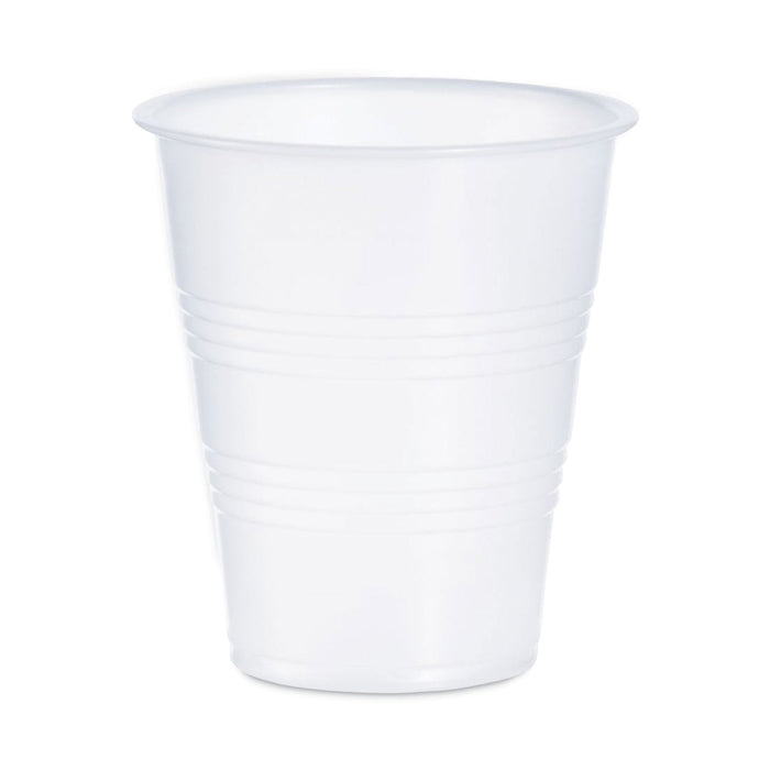 Dart High-Impact Polystyrene Cold Cups, 7 oz, Translucent, 100 Cups/Sleeve, 25 Sleeves/Carton