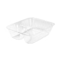 Dart ClearPac Small Nacho Tray, 2-Compartments, 5 x 6 x 1.5, Clear, Plastic, 125/Bag, 2 Bags/Carton