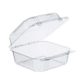 Dart StayLock Clear Hinged Lid Containers, 6.5 x 6.1 x 3, Clear, Plastic, 125/Pack, 4 Packs/Carton