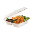 Dart Foam Hinged Lid Container, Vented Lid, 9 x 9.4 x 3, White, 100/Pack, 2 Packs/Carton