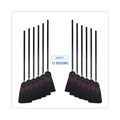 Boardwalk Flagged Tip Poly Bristle Janitor Brooms, 10 x 58.5, Wood Handle, Natural/Black, 12/Carton