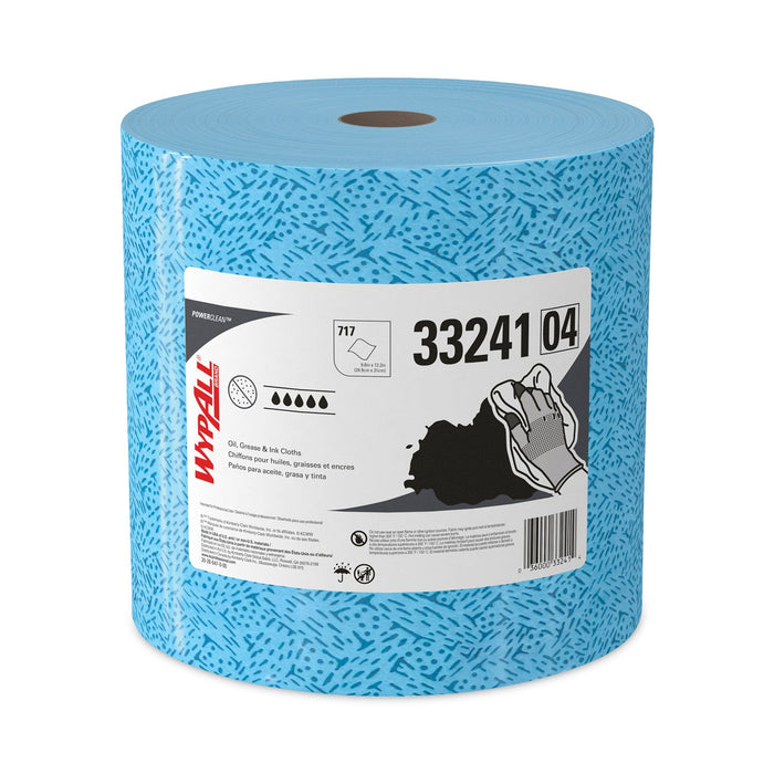 WypAll Oil, Grease and Ink Cloths, Jumbo Roll, 9.8 x 12.2, Blue, 717/Roll