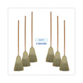 Boardwalk 100% Corn Brooms, 60" Overall Length, Natural, 6/Carton