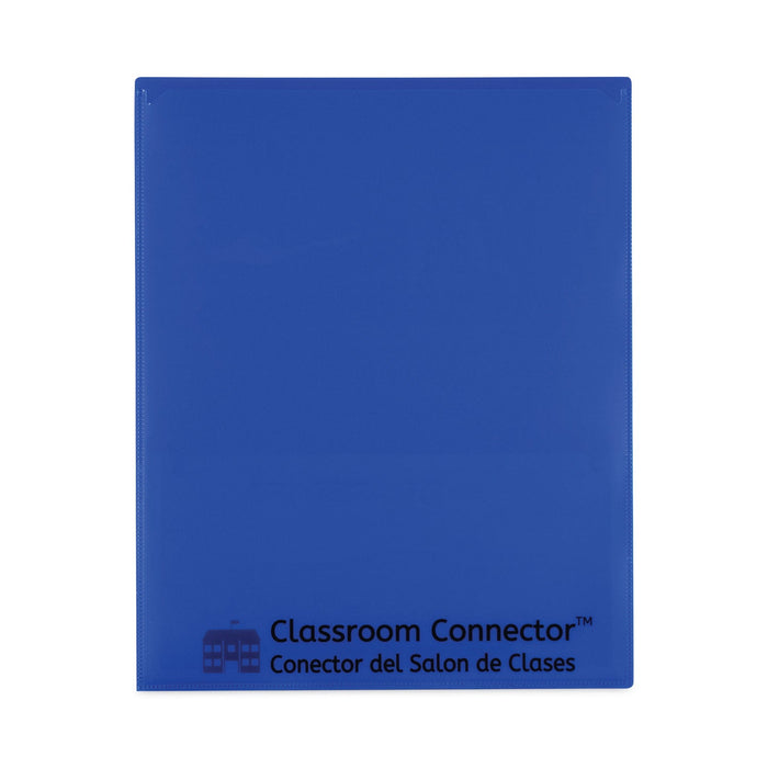 C-Line Classroom Connector Folders, 11 x 8.5, Blue, 25/Box