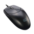 Adesso Three-Button Desktop Optical Scroll USB Mouse, USB 2.0, Left/Right Hand Use, Black