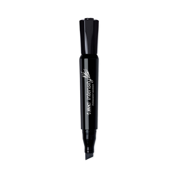 BIC Intensity Chisel Tip Permanent Marker, Broad Chisel Tip, Tuxedo Black, Dozen