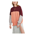 Free People Womens Maroon Color Block Long Sleeve Crew Neck T-Shirt, Size M by Vanessa Jane