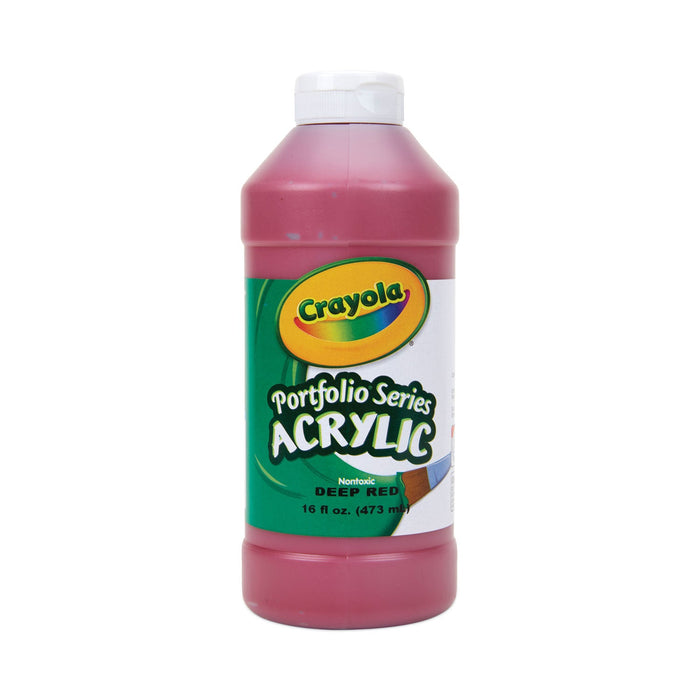 Crayola Portfolio Series Acrylic Paint, Deep Red, 16 oz Bottle