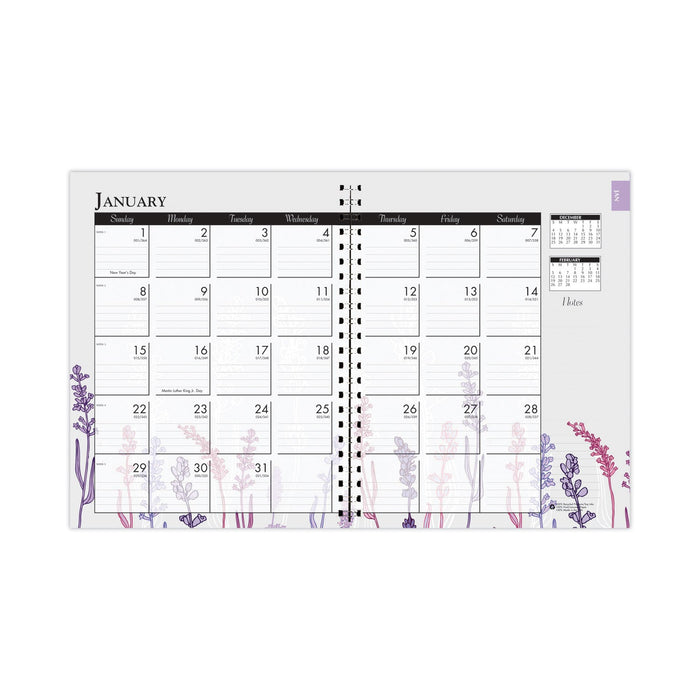 House of Doolittle Recycled WildFlower Weekly/Monthly Planner, Wild Flower Artwork, 11 x 8.5, Gray/White/Purple Cover, 12-Month (Jan-Dec): 2023