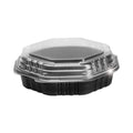 Dart OctaView Hinged-Lid Hot Food Containers, 31 oz, 9.55 x 9.1 x 3, Black/Clear, Plastic, 100/Carton