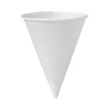 Dart Bare Treated Paper Cone Water Cups, 6 oz, White, 200/Sleeve, 25 Sleeves/Carton