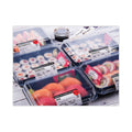 Dart Creative Carryouts Hinged Plastic Hot Deli Boxes, Medium Snack Box, 18 oz, 6.22 x 5.9 x 2.1, Black/Clear, 200/Carton