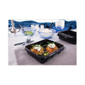 Dart Creative Carryouts Hinged Plastic Hot Deli Boxes, Medium Snack Box, 18 oz, 6.22 x 5.9 x 2.1, Black/Clear, 200/Carton