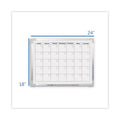 Flipside Framed Calendar Dry Erase Board, 24 x 18, White, Silver Aluminum Frame