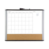 U Brands 3N1 Magnetic Mod Dry Erase Board, 20 x 16, White Surface, Gray/Black Frame