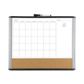 U Brands 3N1 Magnetic Mod Dry Erase Board, 20 x 16, White Surface, Gray/Black Frame