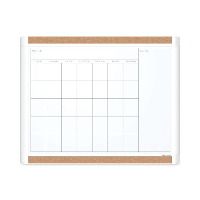 U Brands PINIT Magnetic Dry Erase Calendar with Plastic Frame, 20 x 16, White Surface and Frame