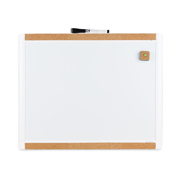 U Brands PINIT Magnetic Dry Erase Board with Plastic Frame, 20 x 16, White Surface and Frame
