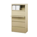 Hirsh Industries Lateral File Cabinet, 5 Letter/Legal/A4-Size File Drawers, Putty, 30 x 18.62 x 67.62