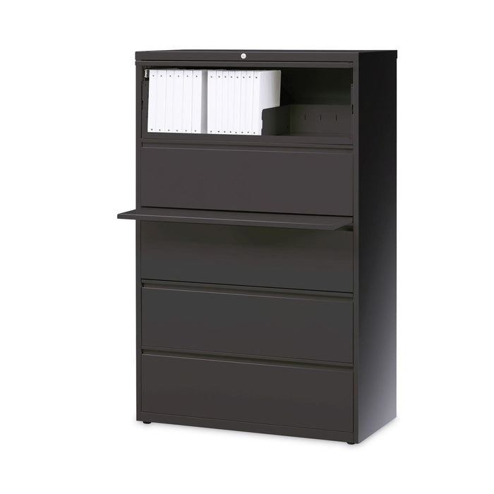 Hirsh Industries Lateral File Cabinet, 5 Letter/Legal/A4-Size File Drawers, Charcoal, 36 x 18.62 x 67.62