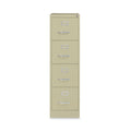 Hirsh Industries Vertical Letter File Cabinet, 4 Letter-Size File Drawers, Putty, 15 x 26.5 x 52