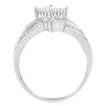 10K White Gold 1/3 Cttw Princess and Baguette Cut Diamond Bypass Style Cocktail Ring (I-J Color, I1-I2 Clarity) - Size 4 by Bids.com