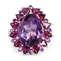 11.22 Carat Genuine Amethyst & Rhodolite .925 Sterling Silver Ring by Bids.com