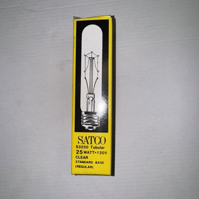 Vintage Satco S3250 Tubular Light Bulb, 25W 120V, Clear Standard Base by Price Is Right Miami