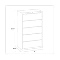 Hirsh Industries Lateral File Cabinet, 5 Letter/Legal/A4-Size File Drawers, Charcoal, 36 x 18.62 x 67.62