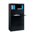 Hirsh Industries Lateral File Cabinet, 5 Letter/Legal/A4-Size File Drawers, Black, 30 x 18.62 x 67.62