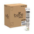 Dart Bare by Solo Eco-Forward PLA Paper Hot Cups, 12 oz, Leaf Design, White/Green/Orange, 50/Bag, 20 Bags/Carton
