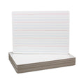 Flipside Magnetic Two-Sided Red and Blue Ruled Dry Erase Board, 12 x 9, Ruled White Front, Unruled White Back, 12/Pack
