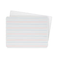 Flipside Two-Sided Red and Blue Ruled Dry Erase Board, 12 x 9, Ruled White Front, Unruled White Back, 24/Pack
