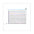 Flipside Two-Sided Red and Blue Ruled Dry Erase Board, 12 x 9, Ruled White Front, Unruled White Back, 24/Pack