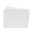 Flipside Two-Sided Red and Blue Ruled Dry Erase Board, 12 x 9, Ruled White Front, Unruled White Back, 12/Pack