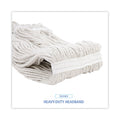 Boardwalk Premium Cut-End Wet Mop Heads, Rayon, 16oz, White, 12/Carton