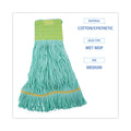 Boardwalk EcoMop Looped-End Mop Head, Recycled Fibers, Medium Size, Green