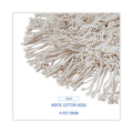 Boardwalk Wedge Dust Mop Head, Cotton, 17.5 x 13.5, White