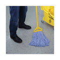 Boardwalk Mop Head, Standard Head, Cotton/Synthetic Fiber, Cut-End, #24, Blue, 12/Carton