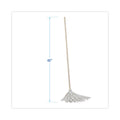 Boardwalk Handle/Deck Mops, 12 oz White Cotton Head, 48" Oak Wood Handle, 6/Pack
