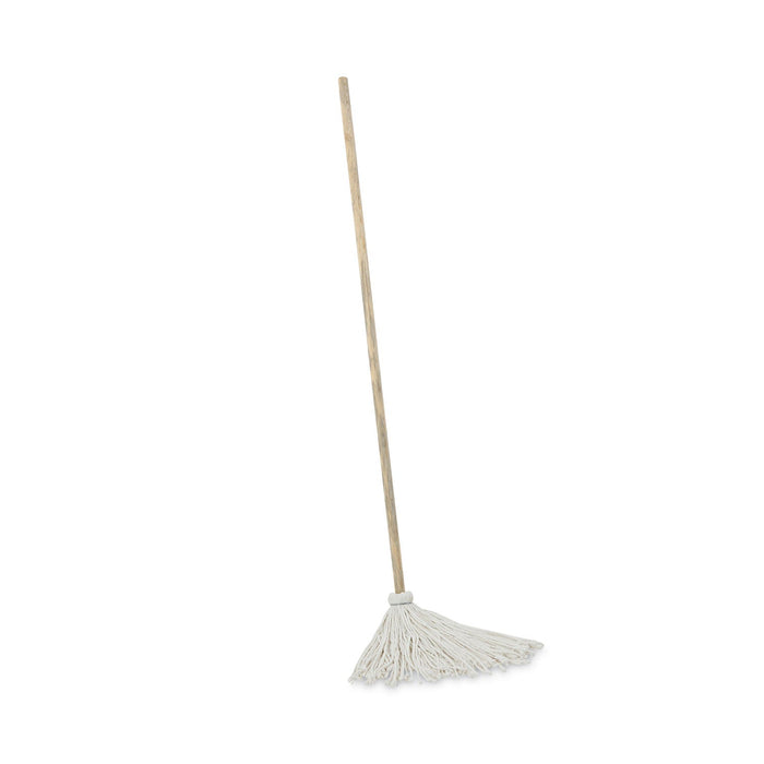 Boardwalk Handle/Deck Mops, 12 oz White Rayon Head, 48" Oak Wood Handle, 6/Pack