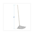 Boardwalk Handle/Deck Mops, 16 oz White Cotton Head, 48" Oak Wood Handle