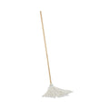 Boardwalk Handle/Deck Mops, 16 oz White Rayon Head, 48" Oak Wood Handle