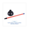 Boardwalk Toilet Plunger, 18" Plastic Handle, 5.63" dia, Red/Black