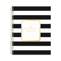 Blue Sky Day Designer Daily/Monthly Frosted Planner, Rugby Stripe Artwork, 10x8, Black/White Cover, 12-Month (July to June): 2022-2023