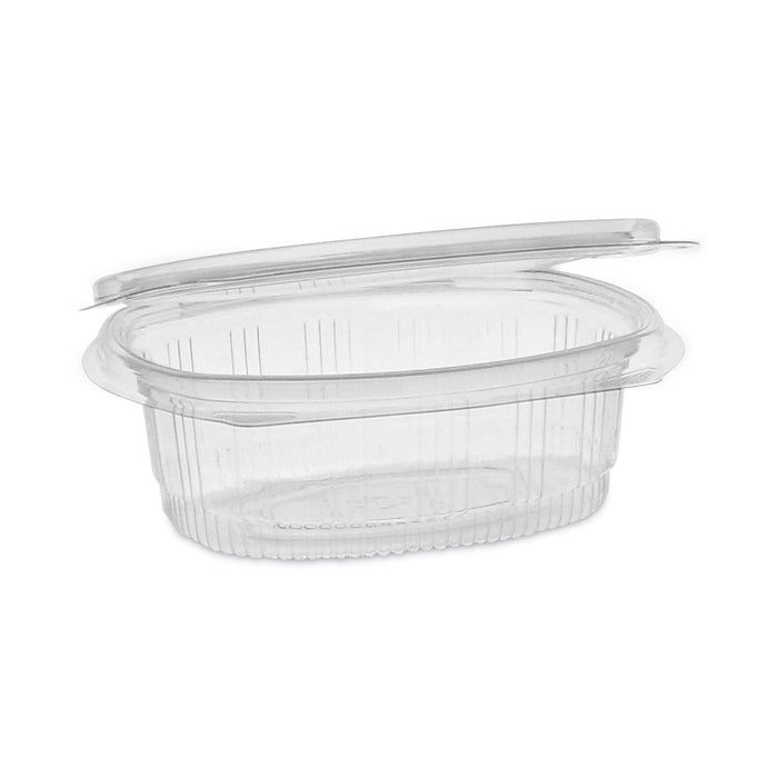 Pactiv Evergreen EarthChoice Recycled PET Hinged Container, 12 oz, 4.92 x 5.87 x 1.89, Clear, Plastic, 200/Carton